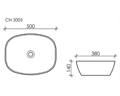 Раковина Ceramica Nova Element CN5005, 50 x 38 x 14 см, накладная, белая