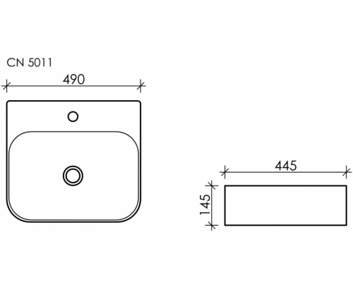 Раковина Ceramica Nova Element CN5011, 49 x 44.5 x 14.5 см, белая