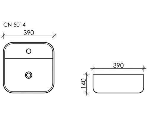 Раковина Ceramica Nova Element CN5014, 39 x 39 x 14 см, белая