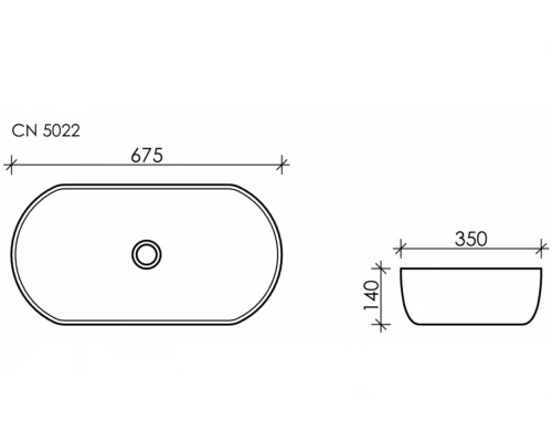 Раковина Ceramica Nova Element CN5022, 67.5 x 35 x 14 см, белая