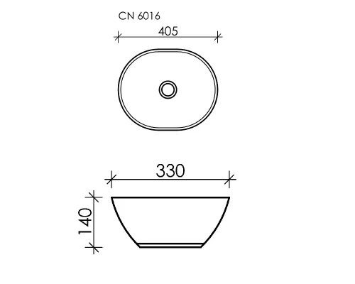 Раковина Ceramica Nova Element 40.5 x 33 x 14 см, накладная, белая, CN6016