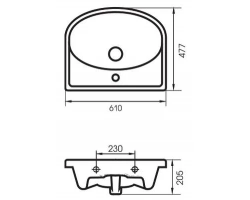 Мебельная раковина Cersanit Erica 61