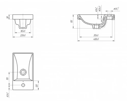 Раковина Cersanit Moduo 40, белый, S-UM-MOD40/1