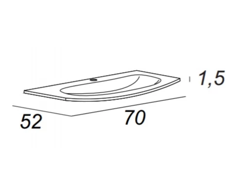 Раковина Cezares Vague 82410, стекло, белая