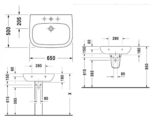 Раковина Duravit D-Code 23106500002