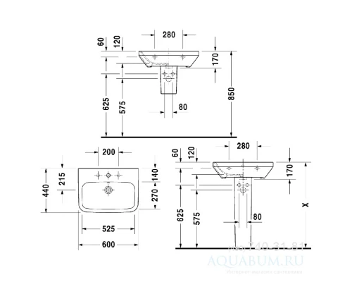 Раковина Duravit Durastyle 2319600000, 600*440 мм