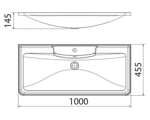 Раковина Florentina Аллегро 100 см, белый, 10.020.01000.001