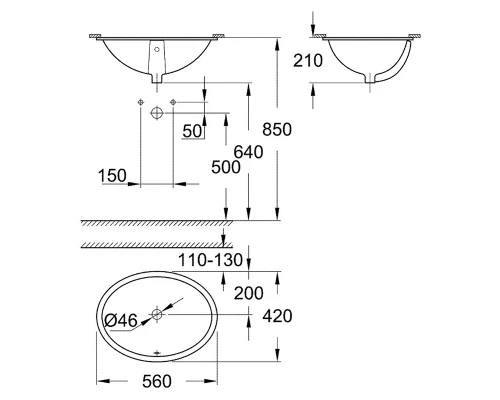 Раковина Grohe Bau Ceramic 39423000