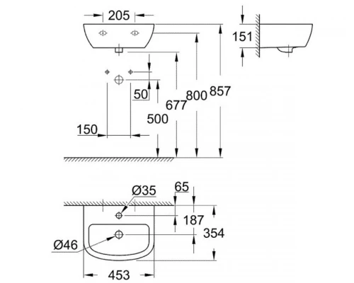 Раковина Grohe Bau Ceramic mini 45 39424000
