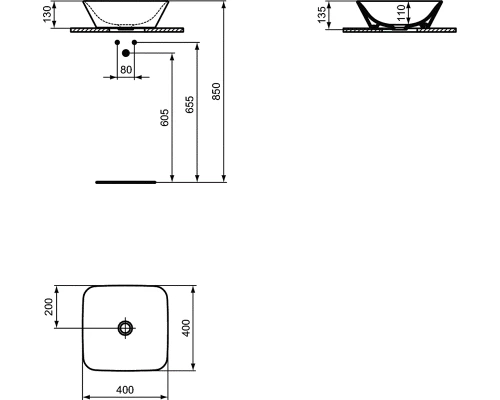 Раковина накладная Ideal Standard Connect Air E034701 40 см