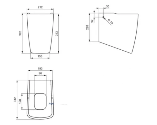Полупьедестал Ideal Standard Tonic II 21.2 x 31.2 x 32 см, белый, T429301