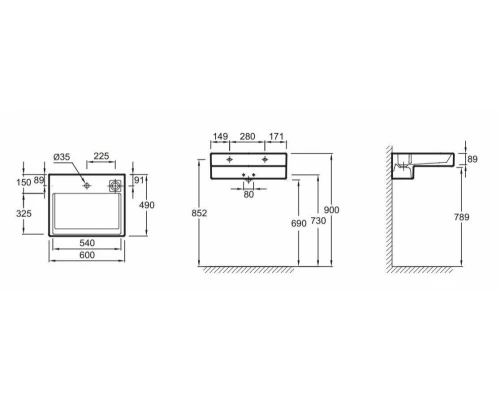 Раковина Jacob Delafon Terrace с подсветкой/без подсветки, 60х49 см
