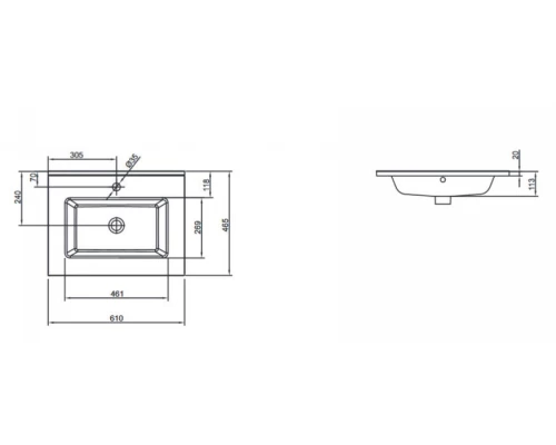 Раковина Jacob Delafon Ola EXSA112-00, 61 х 46 см