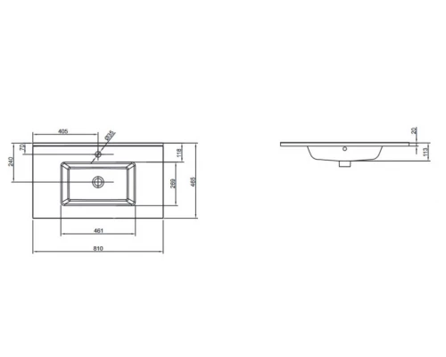 Раковина-столешница Jacob Delafon Ola EXTA112-00, 81 х 46 см