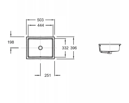 Раковина Jacob Delafon Verticyl, врезная снизу, 50 х 40 см, белая, E2882-0