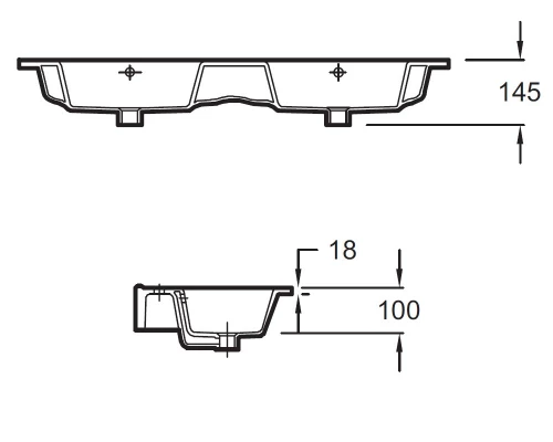 Раковина-столешница Jacob Delafon Ola двойная, 120 х 46 см, EXVA112-00