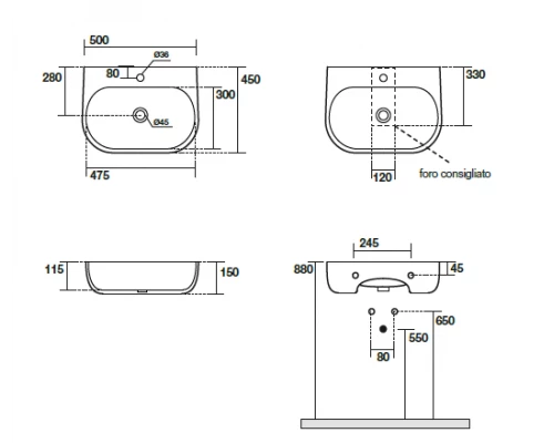 Раковина накладная Kerasan Nolita 534031*1, 50 х 45 см, цвет черный матовый