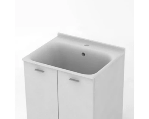 Хозяйственная раковина Kerasan Aquadom 029201*1, 60 x 50 см, 1 отверстие, без тумбы и сифона 7535, белый