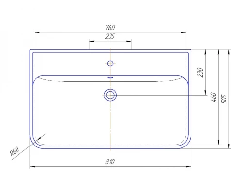 Раковина Kirovit Олимпиа 80, 4640021061091, фаянс, белый