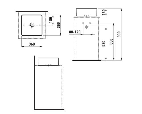 Раковина-чаша Laufen Living Square 8.1143.3.000.112.1
