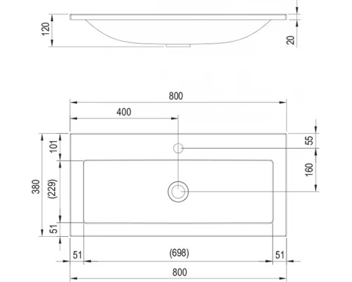 Мебельная раковина Ravak Clear 80, белый, XJJ01180000