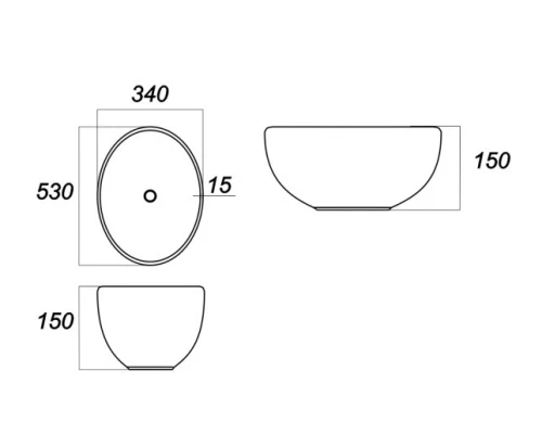 Раковина Sanita Luxe Ringo RNGSLWB01 накладная