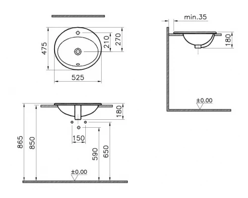Раковина Vitra S 20 5468B003-0001