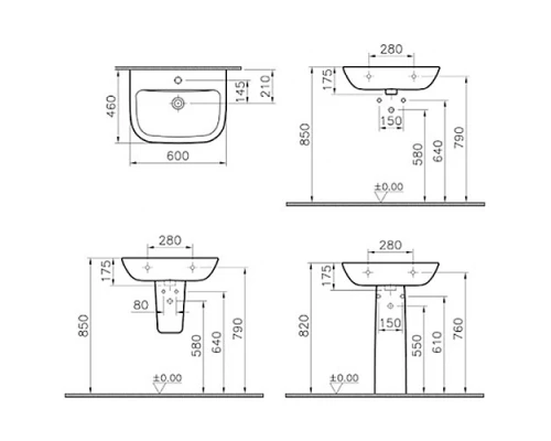 Раковина Vitra S 20 5503B003-0001