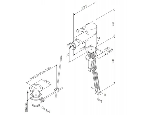 Смеситель AM.PM X-Joy S F85B83100 для биде с донным клапаном, хром