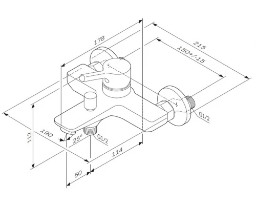 Смеситель AM.PM X-Joy S F85B10000 для ванны и душа, хром