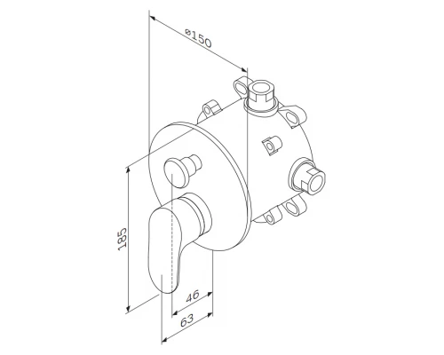 Смеситель Am.Pm Like F8085000 встраиваемый для ванны и душа
