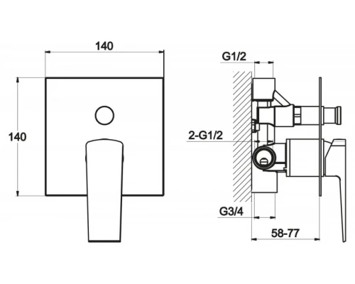Смеситель для душа BelBagno Arlie ARL-BASM-CRM