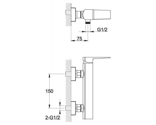 Смеситель для душа BelBagno Arlie ARL-ESDM-CRM