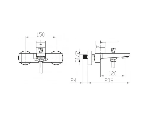 Смеситель для ванны и душа BelBagno Nova NOV-VASM-IN