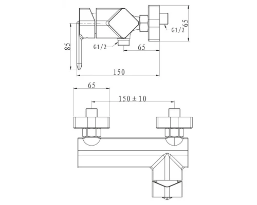 Смеситель для душа BelBagno Crystal CRY-ESDM-CRM