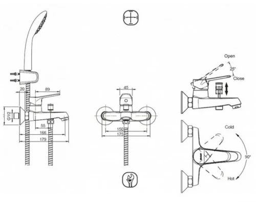 Смеситель Bravat Eco F6111147C-B для ванны и душа