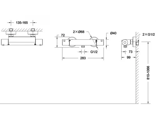 Смеситель Bravat Stream F93984C-01B для душа термостатический