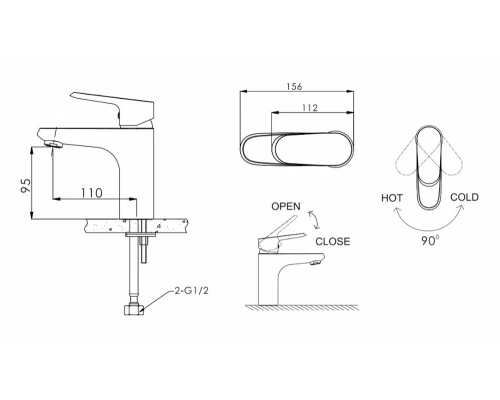 Смеситель Bravat Pure F1105161C для раковины
