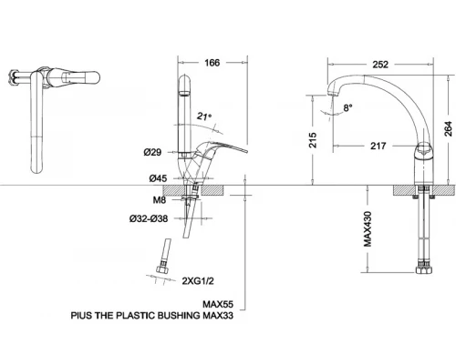 Смеситель Bravat Fit F7135188CP-1-RUS для кухонной мойки