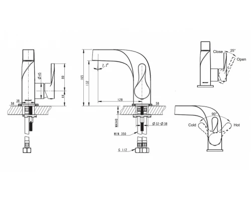 Смеситель Bravat Wave F174108C-2 для раковины