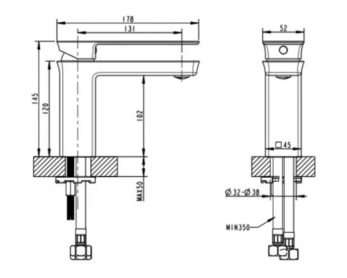 Смеситель Bravat Phillis для раковины, хром, F156101C-ENG