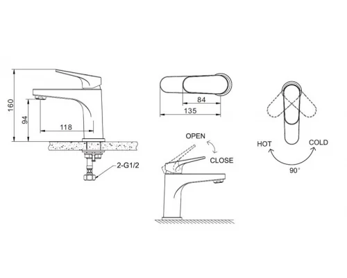 Смеситель Bravat Eler F1191238CP-RUS для раковины