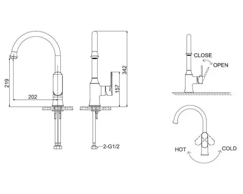 Смеситель Bravat Opal F7125183CP-RUS для кухонной мойки