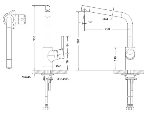 Смеситель Bravat Palace F7172217CP-1-RUS для кухонной мойки