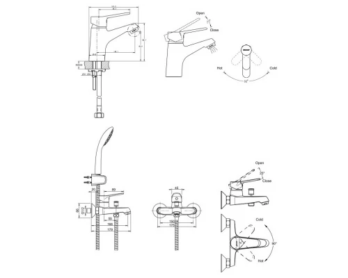 Комплект для ванной комнаты Bravat Eco F00313C