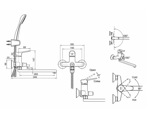 Комплект для ванной комнаты Bravat Eco F00414C