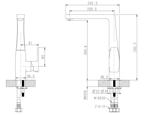 Смеситель Bravat Riffle F772106C для кухонной мойки