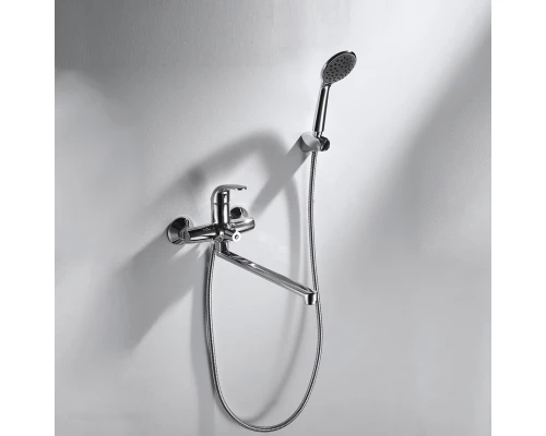 Смеситель Bravat Fit F6135188CP-LB-RUS для ванны и душа, длинный излив