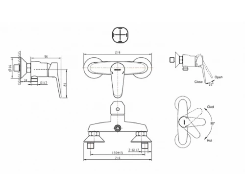 Смеситель Bravat Eco F9111147C-01 для душа