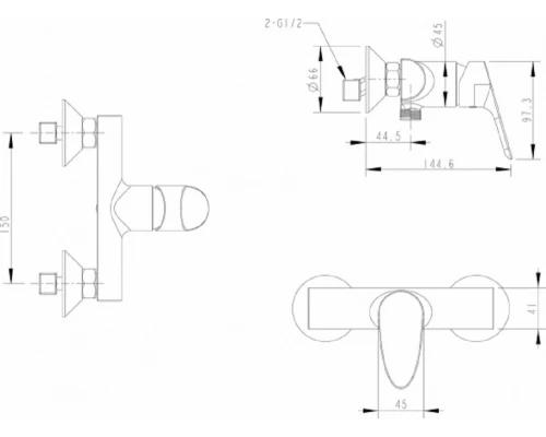 Смеситель Bravat Drop F94898C для душа